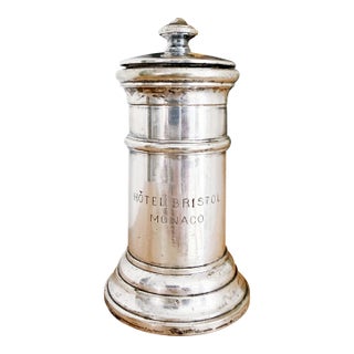 Antique Silver Plated Pepper Mill From Hotel Bristol in Monaco For Sale