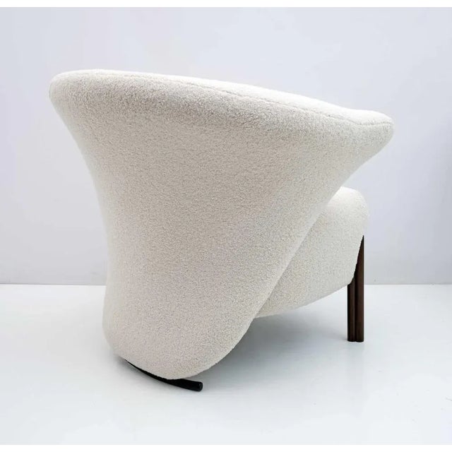 Metal Postmodern Italian Bouclè Lounge Chair, 1980s For Sale - Image 7 of 9