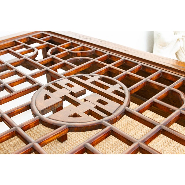 Vintage Carved Chinese Glass Top Center Table For Sale - Image 15 of 18