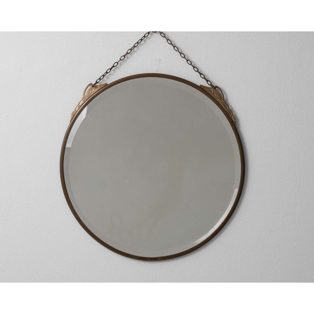 Art Deco Circa 1920 French Art Deco Bronze Framed Wall Mirror France 1920s For Sale - Image 3 of 8