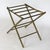 Vintage brass folding luggage rack. Partial makers mark. Made in Taiwan. Some age wear / patina.