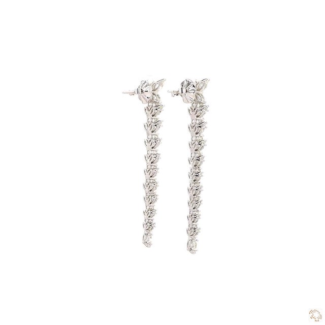 Metal 1.61 Carat Round Brilliant Cut Diamond Gold Earrings, Pair For Sale - Image 7 of 9