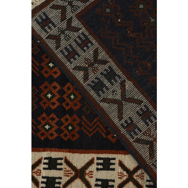 Textile 2010s Rug & Kilim’s Oushak Style Rug in Blue With Rust Orange Geometric Pattern For Sale - Image 7 of 7