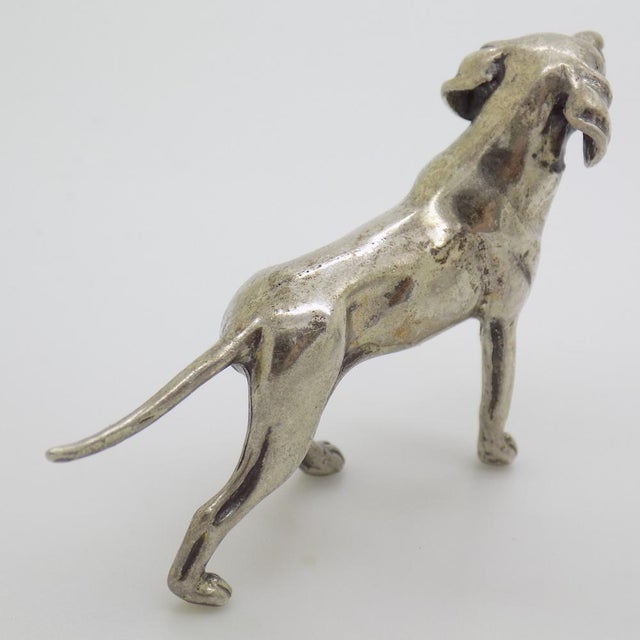 1970s Large Vintage Handmade Silver English Pointer Dog, Italy, 1970s For Sale - Image 5 of 14