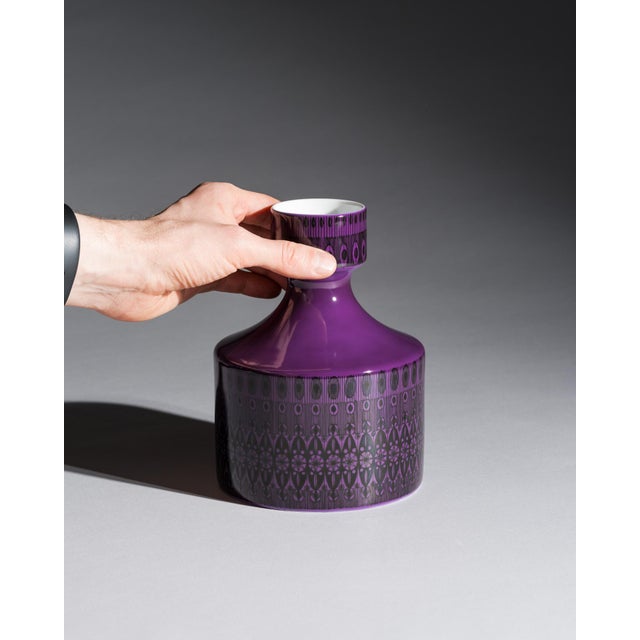 Purple Turquoise and Purple Porcelain Vases by Hans Theo Baumann for Rosenthal, 1964, Set of 2 For Sale - Image 8 of 14