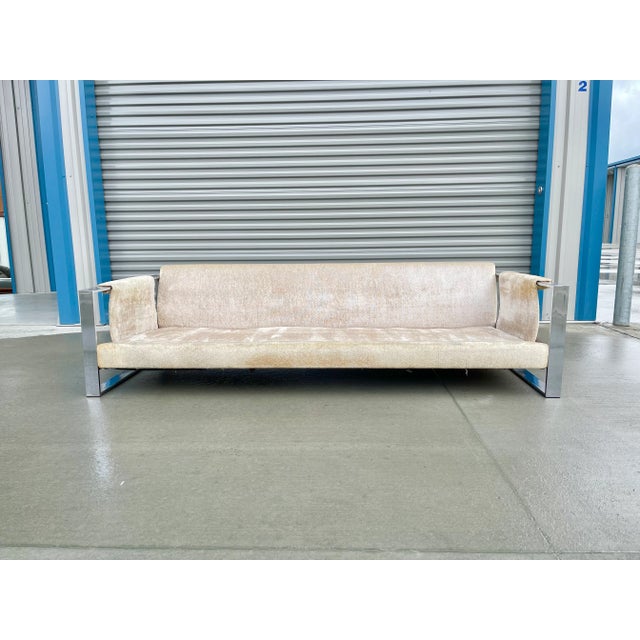 Mid-Century Modern 1970s Mid Century Modern Chrome Sofa Attributed to Adrian Pearsall for Craft Associates For Sale - Image 3 of 13