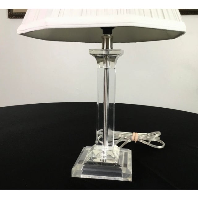 Plastic Mid Century Modern Lucite Table Lamp For Sale - Image 7 of 8