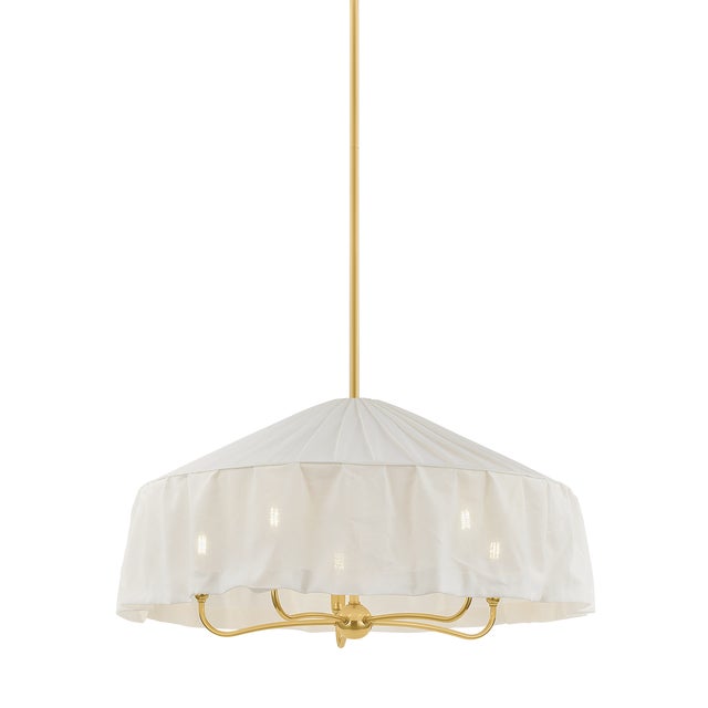 Brass Mitzi Shivonne 34 in. 5 Light Pendant in Aged Brass Finish For Sale - Image 8 of 8