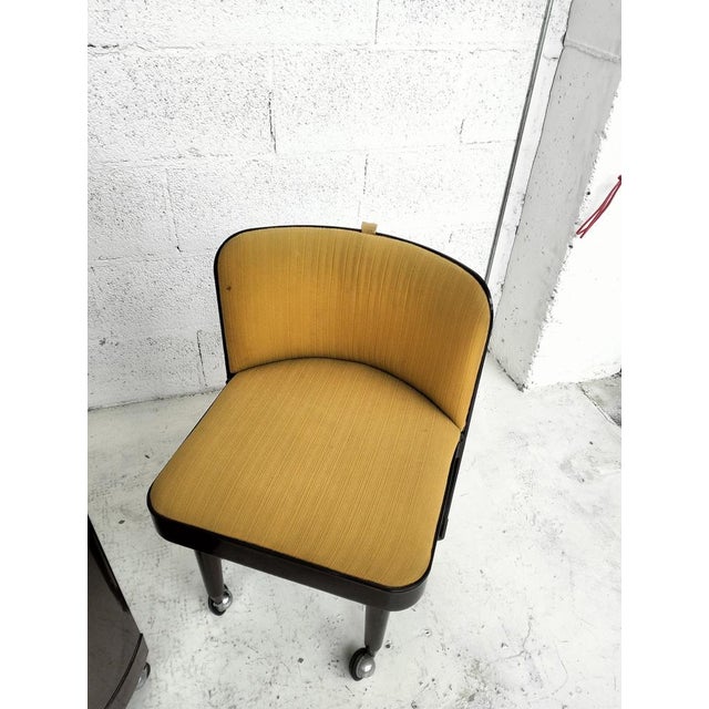 Brown Silvi Vanity Table on Wheels and Chair from Studio Kastilia, 1970s, Set of 2 For Sale - Image 8 of 14