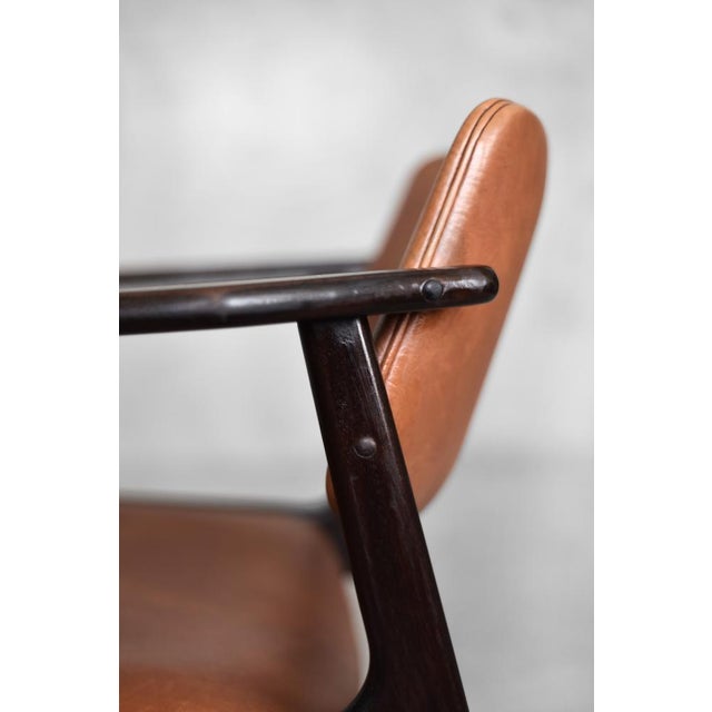 Mid-Century Scandinavian Modern Mahogany Office Chair, 1960s For Sale - Image 11 of 16