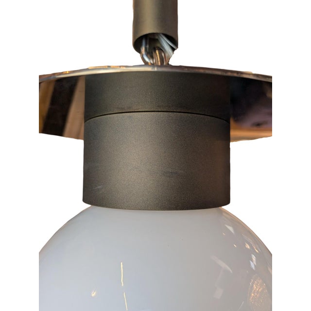Urban Electric Urban Electric Co. Pipe Hang Opal Glass Pendant Light For Sale - Image 4 of 5