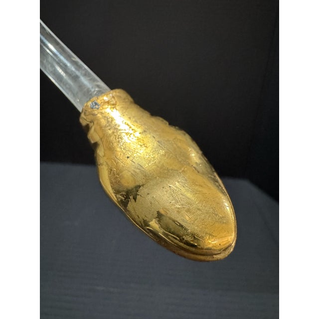 Alessandro Albrizzi Lucite Snake Sculpture Brass Head Italian MCM Designer 1970s For Sale In Atlanta - Image 6 of 6