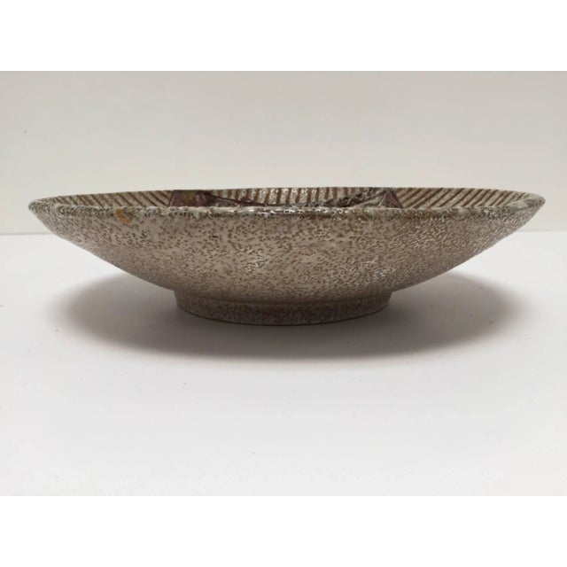 1950s Mid-Century Modern handcrafted and hand-decorated large bowl. Handcrafted Italian art studio pottery, Florence....