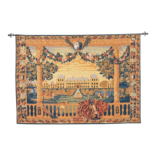 Chateau De Monceaux Silkscreen Tapestry - 135 X 191 Cm (4'5" X 6'3") - Requires Rod Size Size 5 For Sale