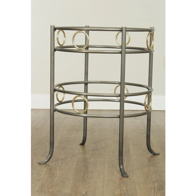 Charleston Forge Pair Circular Iron & Brass Table Bases For Sale In Philadelphia - Image 6 of 13