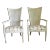 Mid 20th Century Louis XVI Style Painted and Upholstered Cane Back Chairs - Set of 2 For Sale
