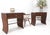 Pair Century Walnut Waterfall Brand New Old Stock Two Tier End Side Tables Stand For Sale - Image 9 of 17