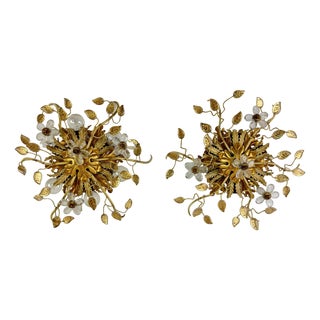 Vintage Six-Light Wall Lamps by Banci Firenze, 1970, Set of 2 For Sale
