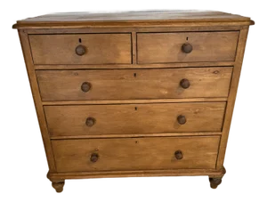 Two Over Three Drawers - Antique Pine Chest of Drawers From England