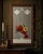 Gothic Vintage Floral Wall Mirror Victorian Etched Hanging Wood Framed Antique Folk Art For Sale - Image 3 of 10