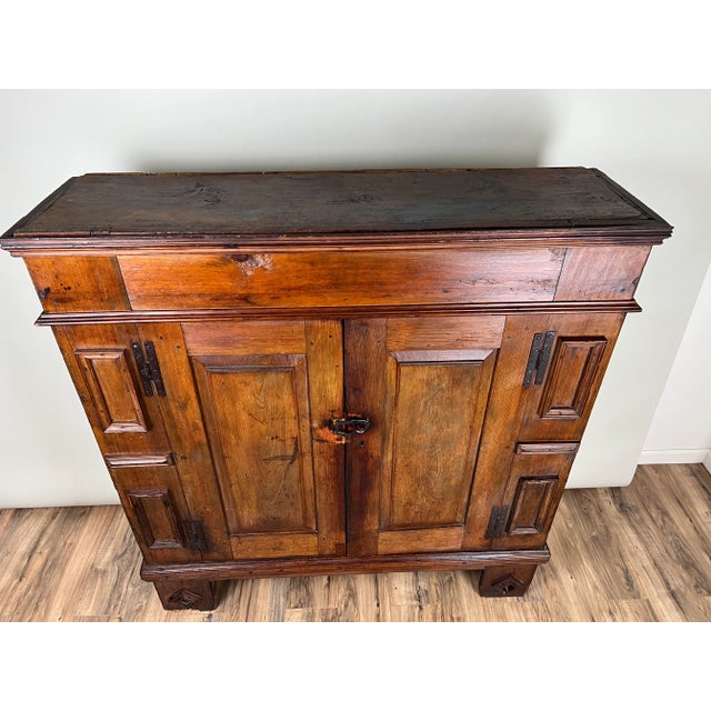 Wood Antique Continental Pine Cupboard Probably German C. Early 18th Century For Sale - Image 7 of 12
