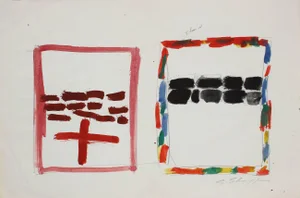 Gary Lee Shaffer Bright Abstracted Squares in Gouache Paint, Circa 1970 Circa 1970