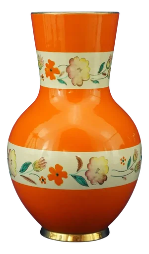 Art Déco Orange Colored Vase in Majolica from Pucci, Italy, 1900s