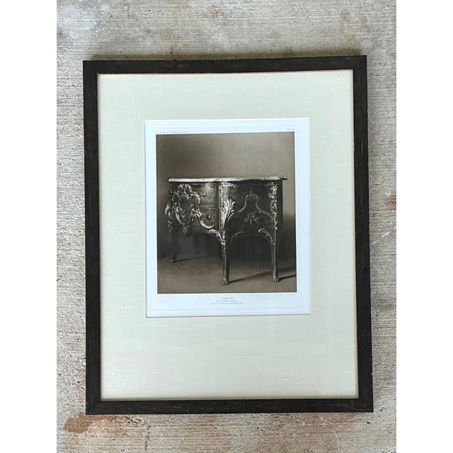 Beige Framed Antique French Commode Print For Sale - Image 8 of 13