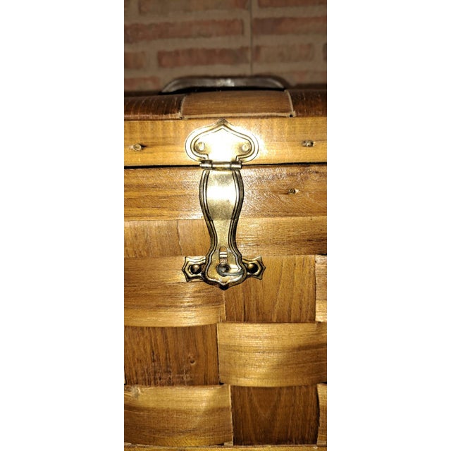 Wood Vintage Woven Wooden Box, 1975 For Sale - Image 7 of 9
