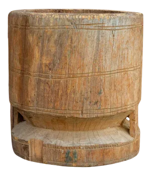 Primitive Indian Teak Grinder Pot