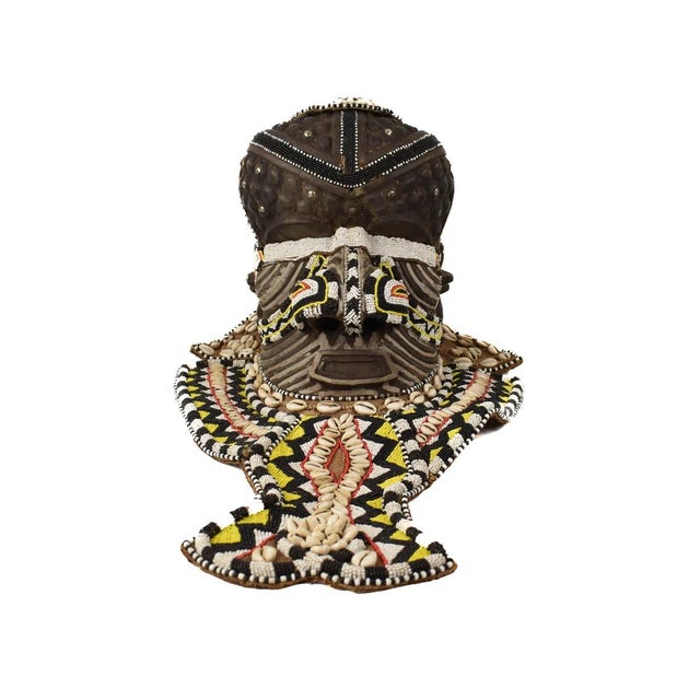 African Early 20th Century Kuba Mask Bwoom Helmet Royal For Sale - Image 3 of 9
