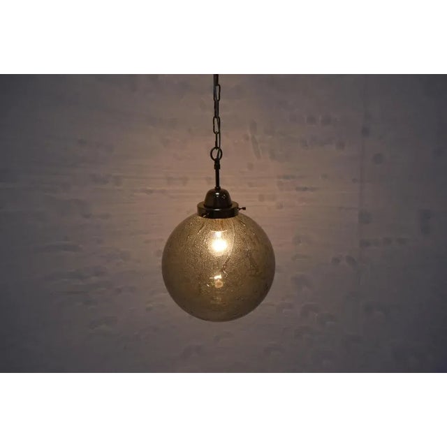 Gold Mid-Century Glass Pendant from Kamenicky Senov, 1960s For Sale - Image 8 of 13