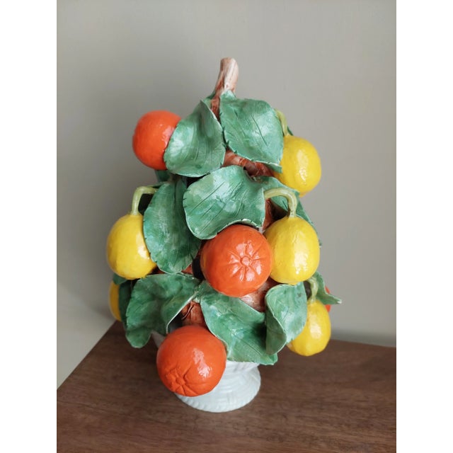 Italian 1970s Italian Hand Modeled Orange and Lemon Topiary For Sale - Image 3 of 5