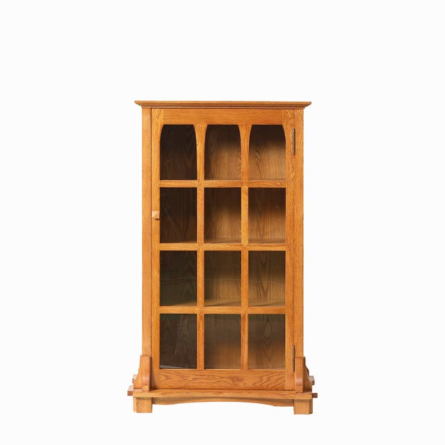 Mission Mission Solid Oak Display Bookcase - Walnut Stain For Sale - Image 3 of 18
