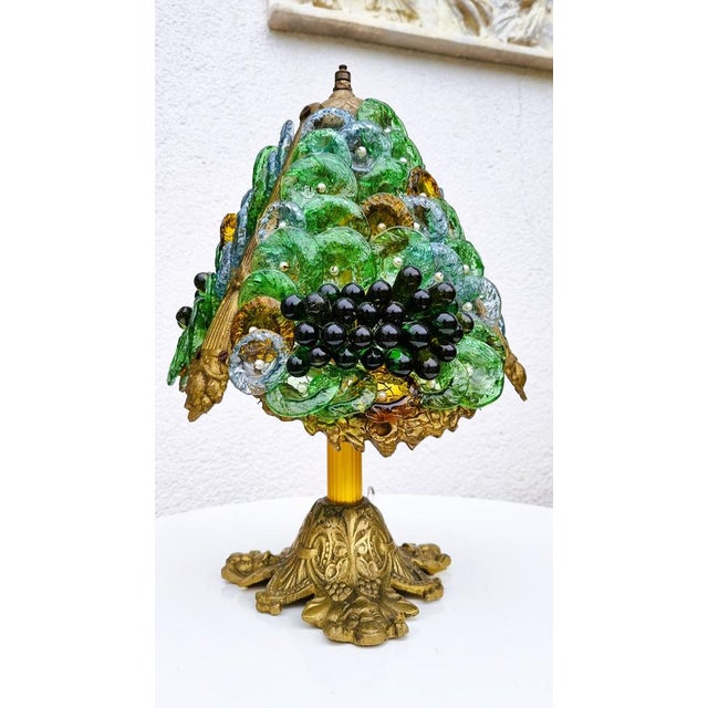 Metal Vintage Italian Table Lamp in Murano Glass, 1975 For Sale - Image 7 of 13