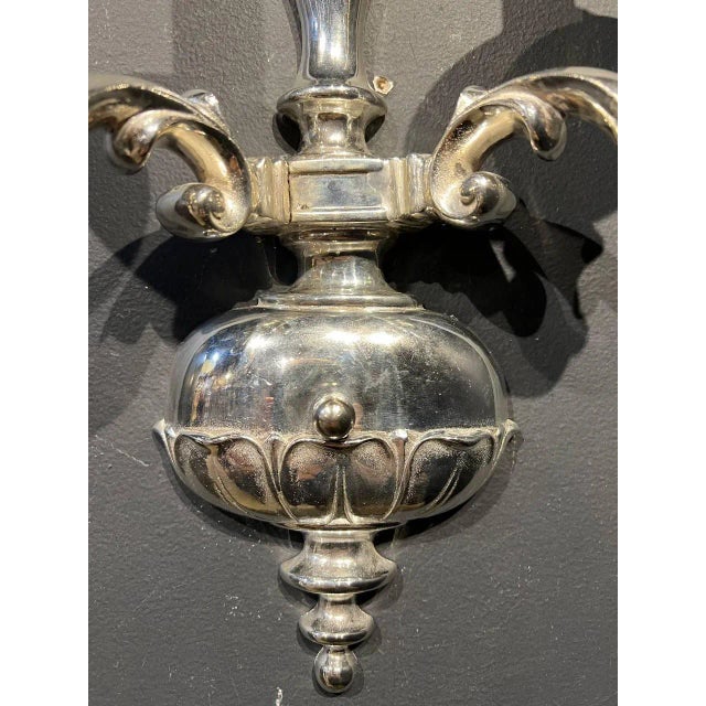 American 1920s Caldwell Silver Plated Sconces For Sale - Image 3 of 5