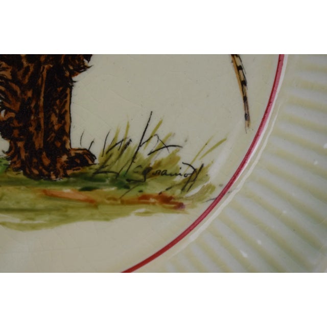 Set of 4 Vintage Cyril Gorainoff Hunting Dog With Pheasant Hand-Painted Bedford Ware Plates For Sale - Image 4 of 8
