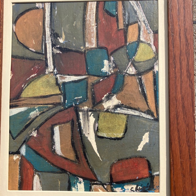 Original 8 x 10 painting on canvas board signed bottom right Overall size with mat & Frame is approximately 10.25 x 12.25