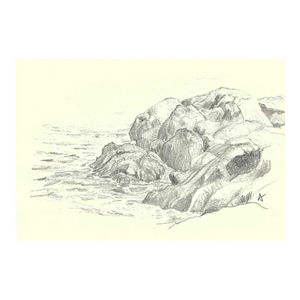 1970s Robert Angeloch Rocky Coast Drawing