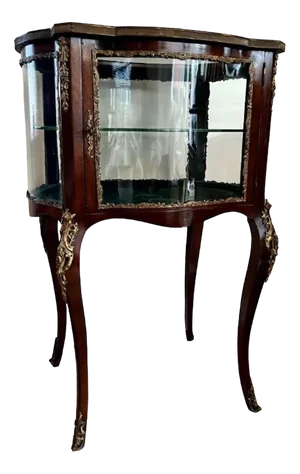 Antique Victorian French Freestanding Ormolu Mounted Display Cabinet, 1860
