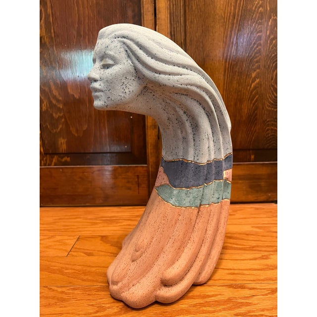 Sculpture Materials Vintage Sculpture of a Woman, Marked ‘88 For Sale - Image 7 of 11