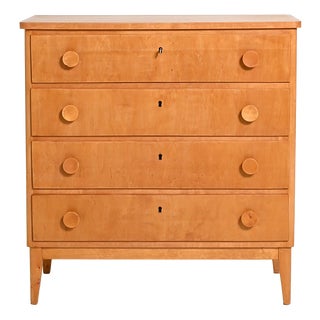 Vintage Scandinavian Birch Chest of Drawers, 1950s For Sale