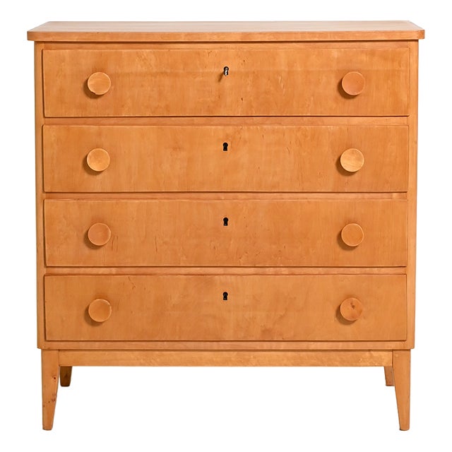 Vintage Scandinavian Birch Chest of Drawers, 1950s For Sale