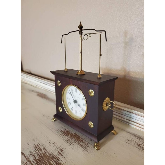Vintage Jerome & Co. Horolovar Flying Pendulum Mahogany Novelty Clock