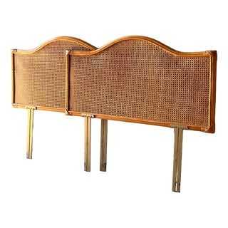 Single Bed Headboards in Cane and Bamboo, Set of 2 For Sale