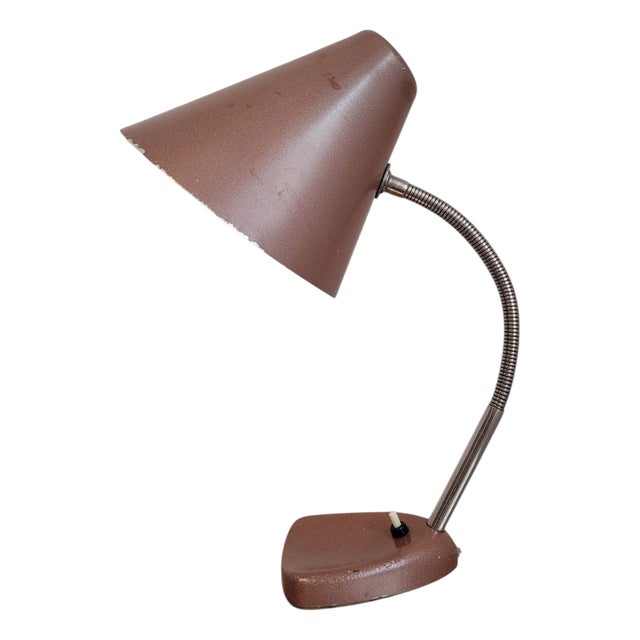 Mid-Century Modern Table Lamp in Pink Metallic For Sale