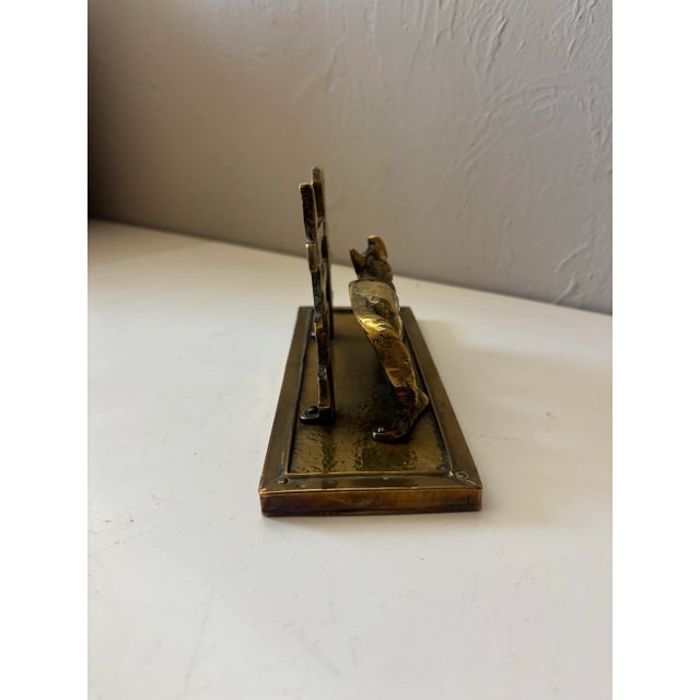 English Vintage English Brass Fox Letter Rack For Sale - Image 3 of 5