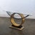 Awesome vintage Art Deco Revival to Postmodern sofa or console table composed of gold and silver leafed sculptural...