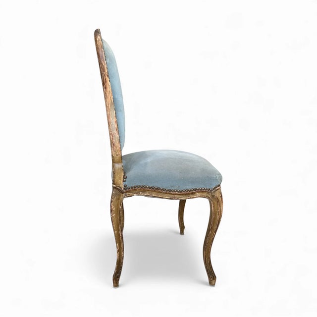 19th Century 19c French Antique Set of 4 Louis XV Chairs For Sale - Image 5 of 6