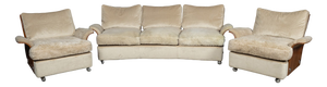 Vintage Cream Velvet Tulip Seating Suite by K.M. Wilkins for G Plan, 1970s, Set of 3